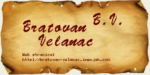 Bratovan Velanac vizit kartica